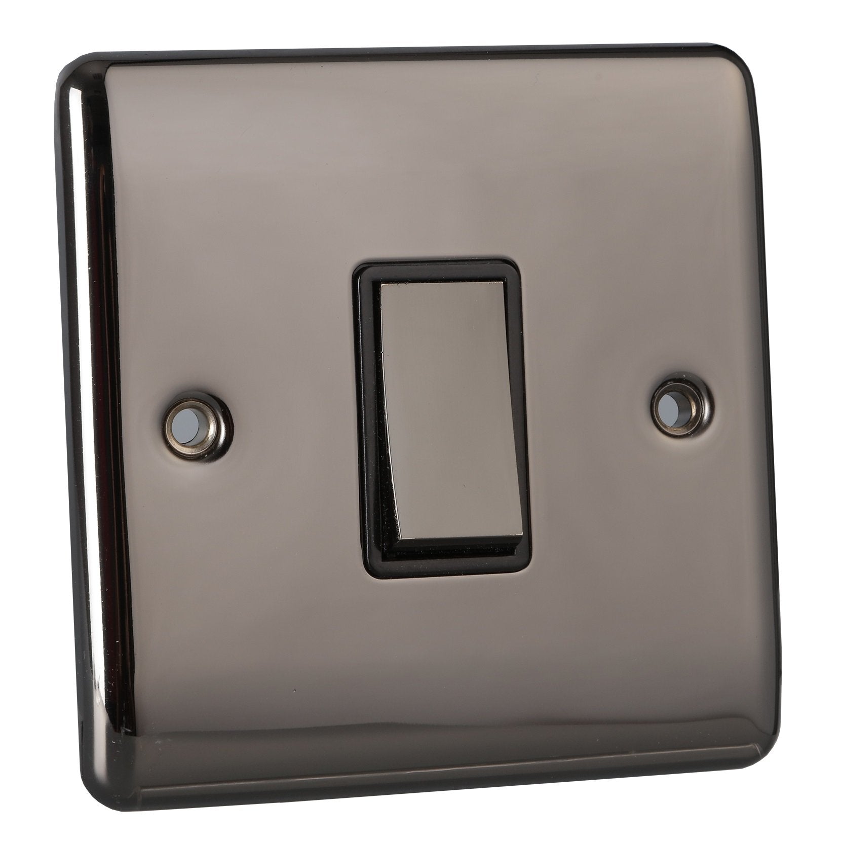 Caradok 1 Gang 2 Way Light Switch - Black Nickel