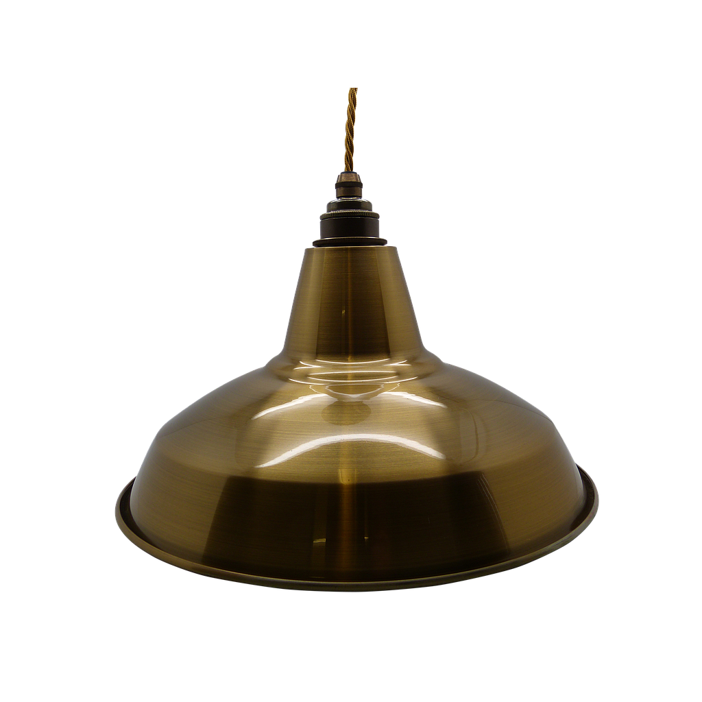 Antique Brass Industrial Shade Pendant