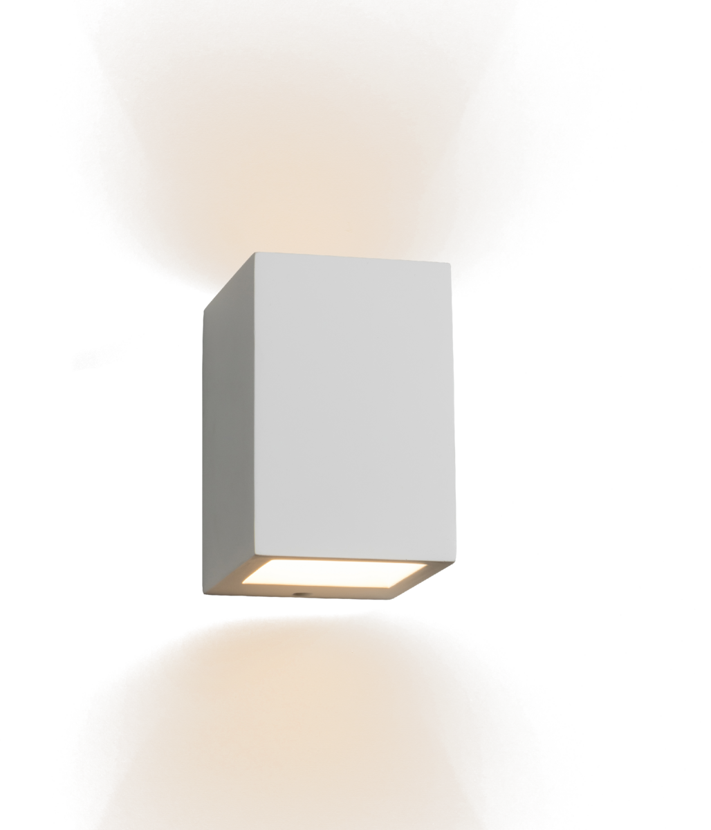 230V G9 40W Cuboid Up and Down Plaster Wall Light