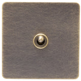 Screwless Antique Brass Intermediate Toggle Switch - 1 Gang - the Georgian