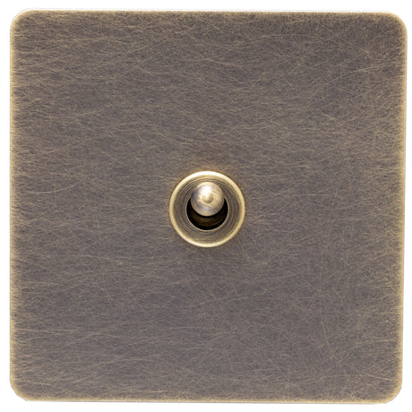 Screwless Antique Brass Intermediate Toggle Switch - 1 Gang - the Georgian