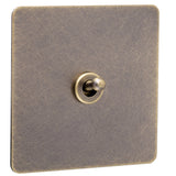 Screwless Antique Brass Intermediate Toggle Switch - 1 Gang - the Georgian