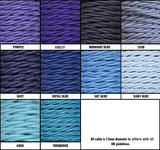Blue / Purple Braided Fabric Decorative Extension Lead - Black 1 Gang Trailing Socket
