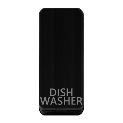 Caradok Switch Cover marked "DISHWASHER" Matt Black