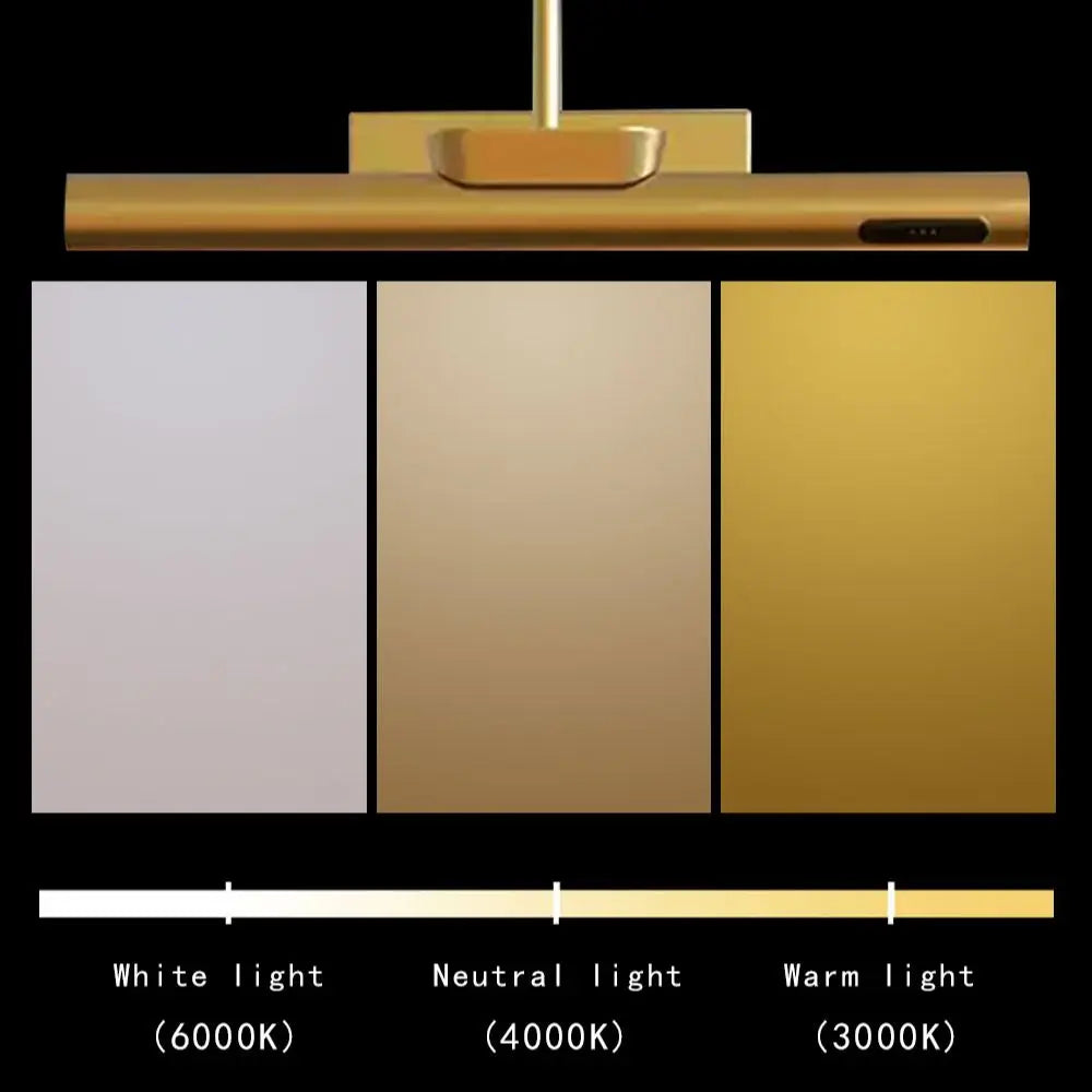 LED Battery Powered Rechargeable LED Wall Mounted Picture Light - Brass