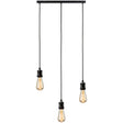 Knightsbridge CALVI3BMB CALLA - 230V E27 Vintage 3 Light Bar Pendant - Matt Black Knightsbridge - Sparks Warehouse