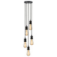 Knightsbridge CALVI5PMB CALLA - 230V E27 Vintage 5 Light Pendant - Matt Black Knightsbridge - Sparks Warehouse