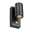 Knightsbridge EAPIR1BK EAMON - 230V IP44 GU10 Polycarbonate Single wall light with PIR - Black Outdoor Lighting Knightsbridge - Sparks Warehouse