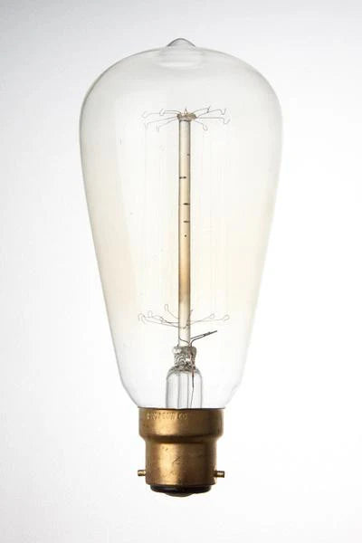 Filament Squirrel Cage 240v 60w E27. Looks like an early 1900's GLS Light Bulb