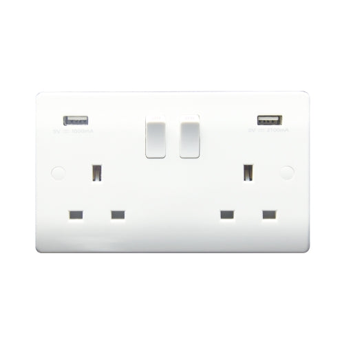 Caradok 2G 13A Switched Socket 2 USB A 3.1A