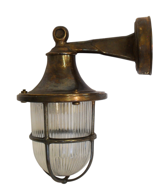 solid brass wall lantern antique brass - Caradok