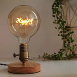 Large Globe Decorative LED Filament Bulb With Curved Letters Filament