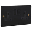 2G Matt Black Socket - Brass Screws - Caradok