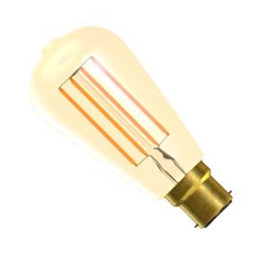 Filament LED ST64 Edison" Gold Tinted 240v 8w B22d 740lm 2200k Dimmable - 0635635607364"