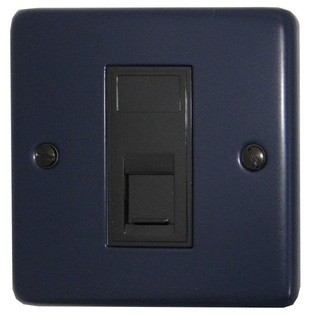 CRB61B Standard Plate Blue 1 Gang RJ45 Cat5e Data Socket