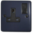 CRB9B Standard Plate Blue 1 Gang Single 13A Switched Plug Socket